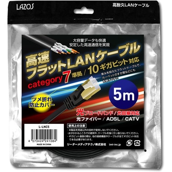 高速フラットLANケーブル category7 L-LNCシリーズ Lazos
