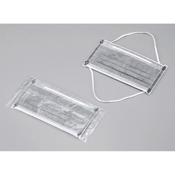 低発塵活性炭マスク オーバーヘッド 4層タイプ 50枚入 アズワン