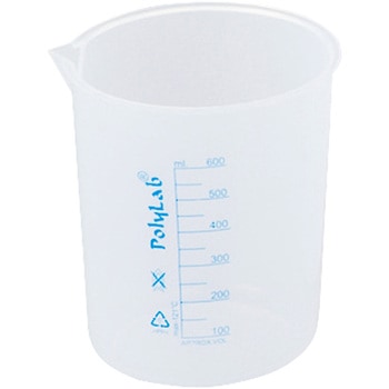 プラスチックビーカー 青目盛付き・PP製 Polylab