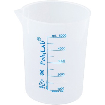 プラスチックビーカー 青目盛付き・PP製 Polylab