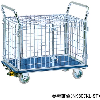 上蓋付き金網台車 - エヌケーキャリーキャスター