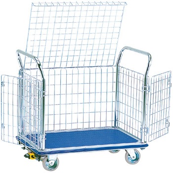 上蓋付き金網台車 エヌケーキャリーキャスター