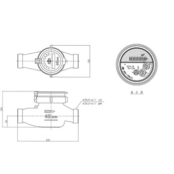 乾式直読縦型水道メータ 柏原計器工業