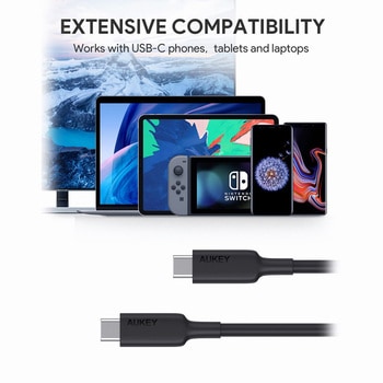 ケーブル Impulse PD USB-C 3.1 [Type-C to Type-C] AUKEY(オーキー)