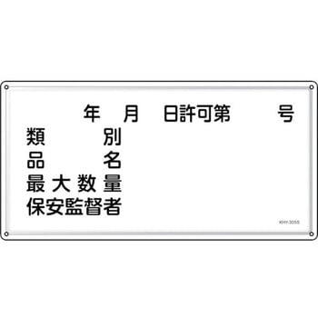 消防・危険物標識 年月日・類別・品名・保安監督者 日本緑十字社