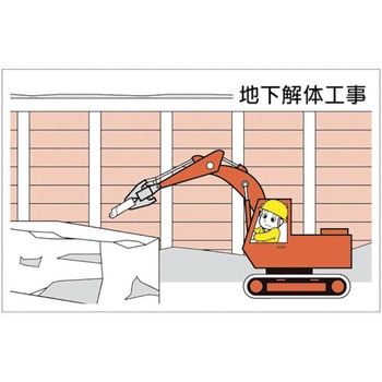 作業予定マグネット板 地下解体工事 ユニット
