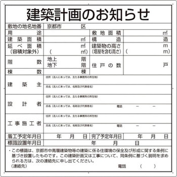 建築計画のお知らせ(京都市型)複合板製 ユニット