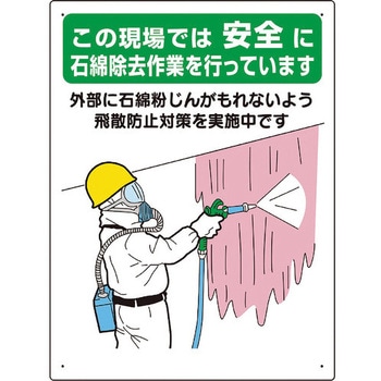 石綿標識 …石綿除去作業を行っています - ユニット