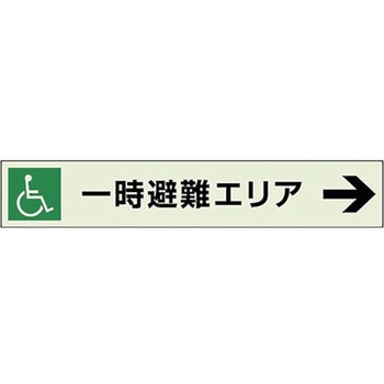 一時避難エリア補助案内板 右矢 ユニット
