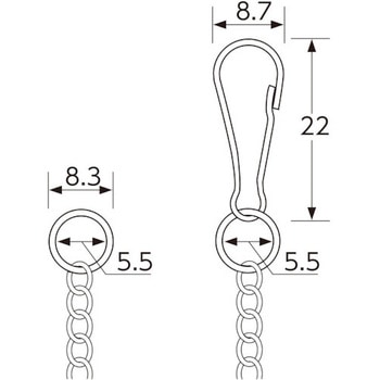 チェーン 3．3mm巾×300mm ユニット