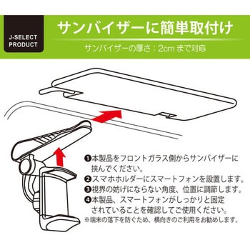 SUNCLIP-BK サンバイザースマホクリップ 1個 JTT 【通販モノタロウ】