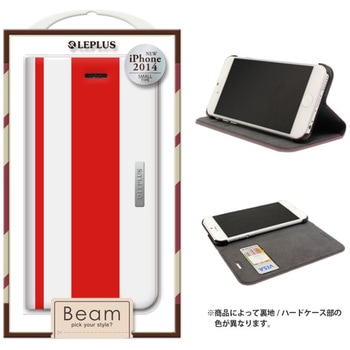 iPhone 6_6S [BEAM] デザインPUレザーカバー レッド スタンド機能 LEPLUS
