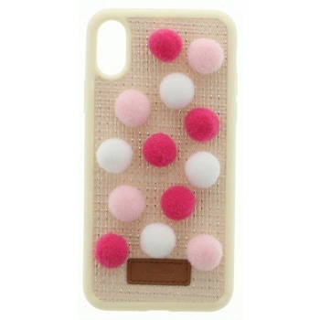 iPhone XS/iPhone X 【Lucy】ポンポンハイブリットケース - LEPLUS