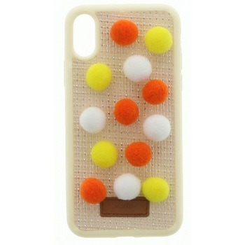 iPhone XS/iPhone X 【Lucy】ポンポンハイブリットケース - LEPLUS