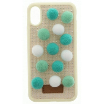 iPhone XS/iPhone X 【Lucy】ポンポンハイブリットケース - LEPLUS