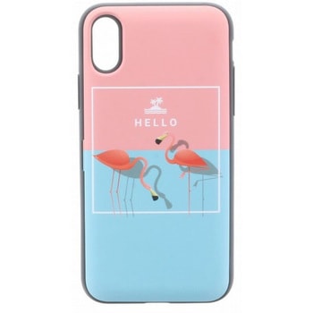 iPhone XS/iPhone X 【Lucy】ミラー付カード収納ハイブリットケース 薄型 - LEPLUS