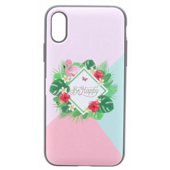 iPhone XS/iPhone X 【Lucy】ミラー付カード収納ハイブリットケース 薄型 - LEPLUS