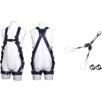 フルハーネス型墜落制止用器具 ZERO-Gハーネス(ZERO-G HARNESS)水平型腿ベルト ツインランヤード・ツイン コルトリトラ付 ツヨロン(藤井電工)