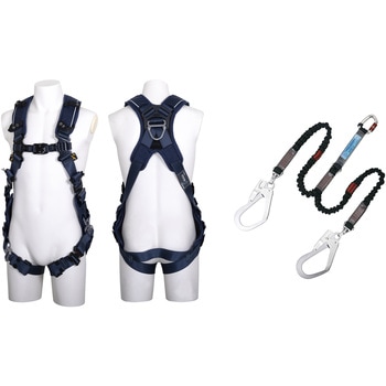 フルハーネス型墜落制止用器具 ZERO-Gハーネス(ZERO-G HARNESS)V型腿ベルト ツインランヤード・ツイン ノビロン付 ツヨロン(藤井電工)