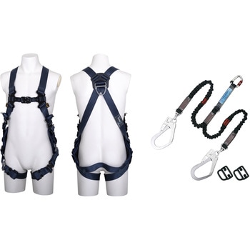 フルハーネス型墜落制止用器具 ZERO-Gハーネス(ZERO-G HARNESS)V型腿ベルト ツインランヤード・ツイン ノビロン付 ツヨロン(藤井電工)