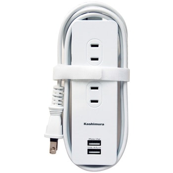 USBポート付電源タップ AC4 USBA2 3A カシムラ