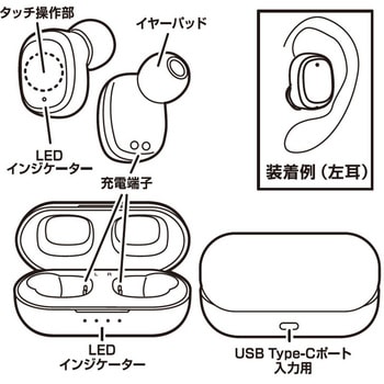 完全ワイヤレス ステレオイヤホン 低遅延/動画用 カシムラ