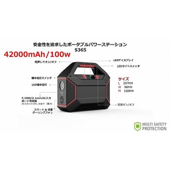 HIDISC 155Wh QC3.0対応 42000mAh ポータブルパワーステーション HIDISC