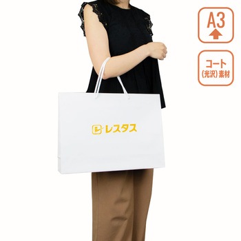 【名入れ】ワンポイント箔押し手提げ紙袋≪イラストレーターデーター入稿≫ レスタス