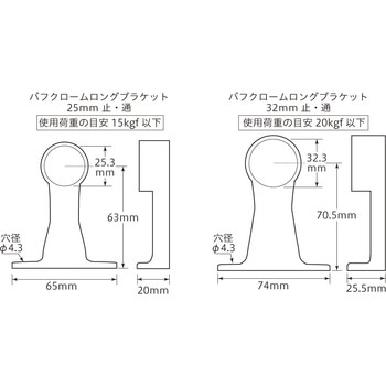 バフクローム ロングブラケット 八幡ねじ