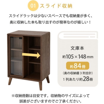 スライド本棚 ラック 小さめ Pico 収納 キャビネット 脚付き コミック 文庫本 ジェイケイ・プラン