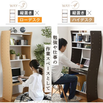 パソコンデスク 省スペース 分割可能 縦置き 横置き WAVY PCデスク スライド棚 ジェイケイ・プラン