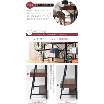 上棚付き パソコンデスク 2WAY ロータイプ ハイタイプ  高さ調節 シェルフデスク  本棚付き ジェイケイ・プラン