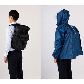 バックインレインコート クロダルマ