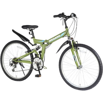 防災サイクル 26型18段変速・Wサス付ノンパンク折り畳みMTB【簡易組立品】 東部