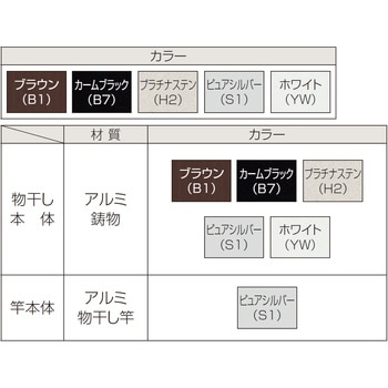 物干しセット 竿+水平式(木造躯体用) 標準 2900mm YKK AP