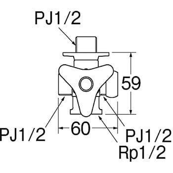 JB41J-13 クロス分岐バルブ 1個 SANEI 【通販モノタロウ】