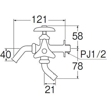 洗濯機用二口横水栓 SANEI 洗濯機用水栓 【通販モノタロウ】