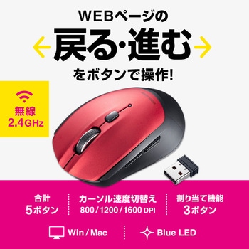 ブルーLEDマウス サンワサプライ