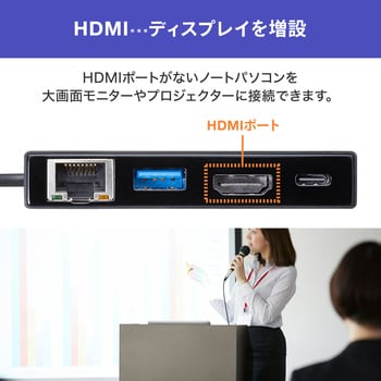 AD-ALCMHL1BK 変換アダプタ サンワサプライ 0.3m USB Type-C(PC接続側