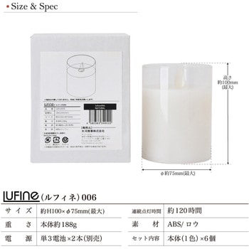 lufine006 グラスキャンドル 大河商事