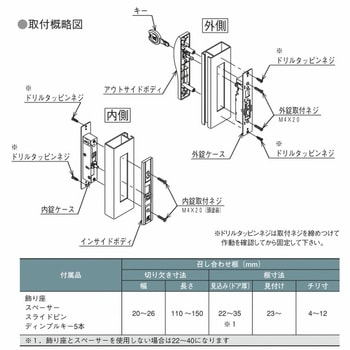 引戸用取替錠 - アルファ