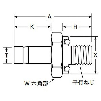 6M2TU6-316 A-LOK チューブ継手(M2TUチューブ・エンド～”O”リング平行