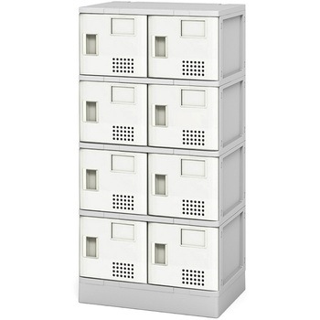 樹脂ロッカー2列4段扉付棚無(配送組立サービス付) アイリスチトセ