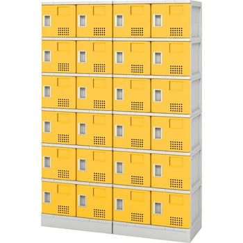 樹脂ロッカー4列6段扉付棚付(配送組立サービス付) アイリスチトセ