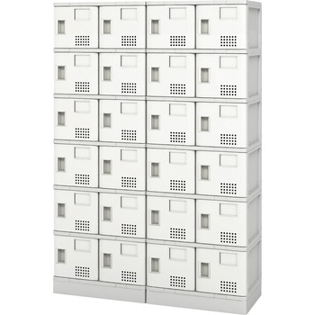樹脂ロッカー4列6段扉付棚付(配送組立サービス付) アイリスチトセ