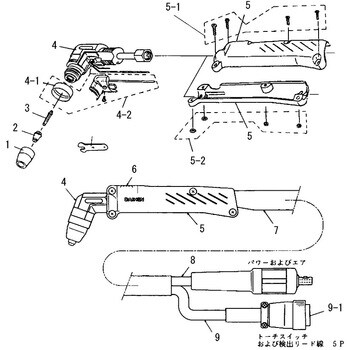 部品 プラズマ切断トーチCTL-0151 ダイヘン エアプラズマトーチ用交換