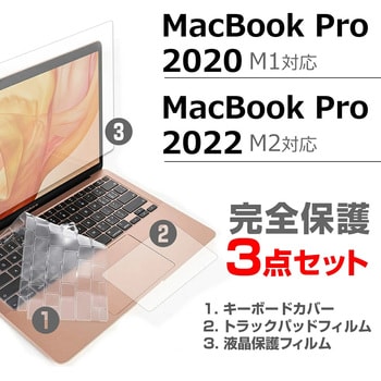 macbookpro13_3set-2022 macbook pro 液晶画面・トラックパッド