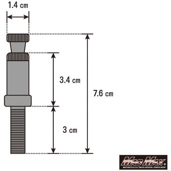 汎用 ウインカーステー ノーマル M10×76mm ブラック - MAD MAX(マッドマックス)