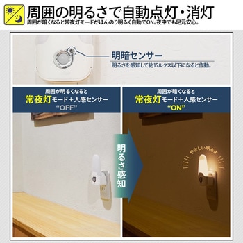 wasser64 コンセント式センサーライト 大河商事