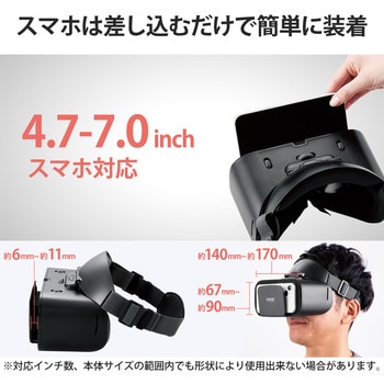 VRG-TL01BK VRゴーグル スマホ用 VR ヘッドマウントディスプレイ 片手